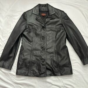 Danier leather women’s small blazer coat jacket removable lining